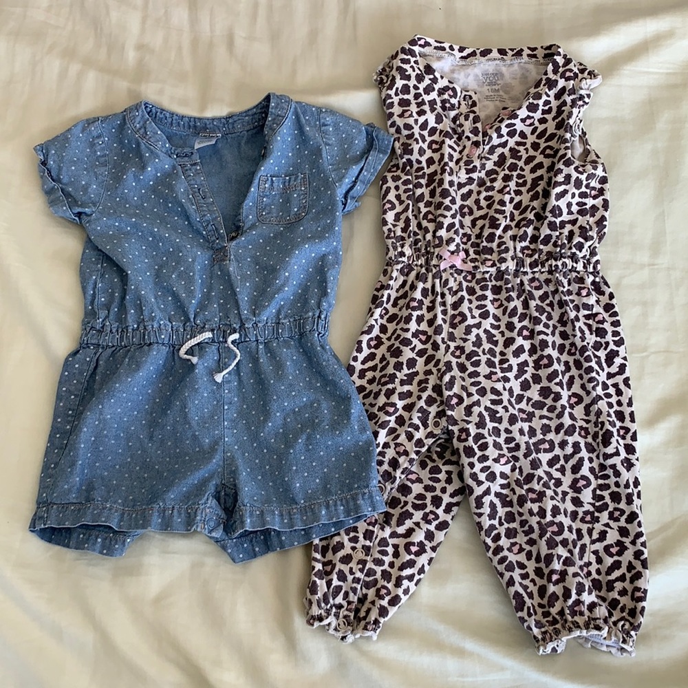 Two adorable girls rompers 18 months good quality